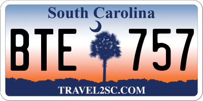 SC license plate BTE757