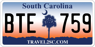 SC license plate BTE759