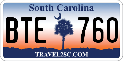 SC license plate BTE760