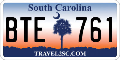 SC license plate BTE761