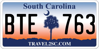 SC license plate BTE763