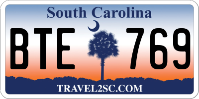 SC license plate BTE769