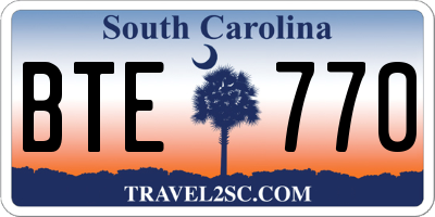 SC license plate BTE770