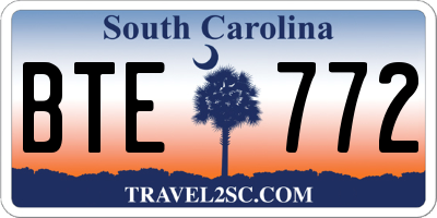 SC license plate BTE772