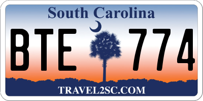 SC license plate BTE774