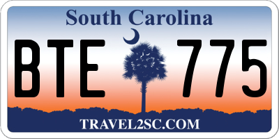 SC license plate BTE775