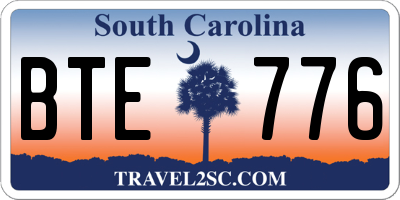 SC license plate BTE776