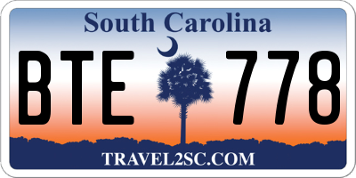 SC license plate BTE778