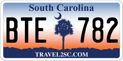 SC license plate BTE782