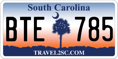 SC license plate BTE785