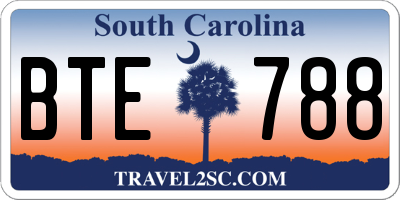 SC license plate BTE788