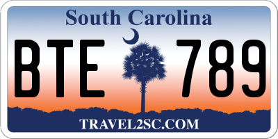 SC license plate BTE789