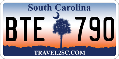 SC license plate BTE790