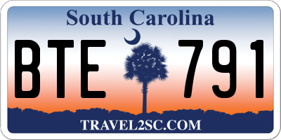 SC license plate BTE791