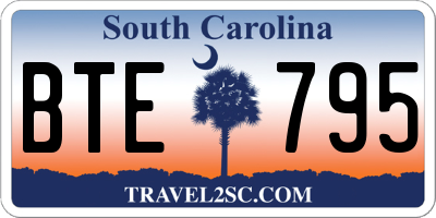 SC license plate BTE795