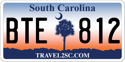 SC license plate BTE812