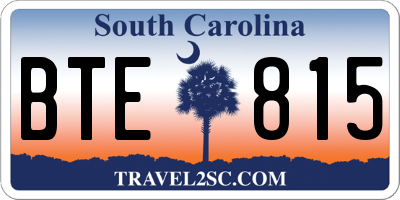 SC license plate BTE815