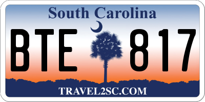 SC license plate BTE817