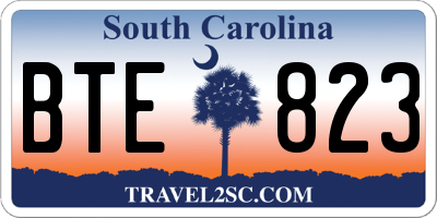 SC license plate BTE823