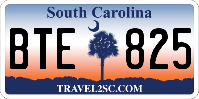 SC license plate BTE825