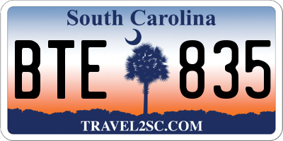 SC license plate BTE835