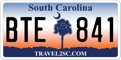 SC license plate BTE841