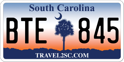 SC license plate BTE845