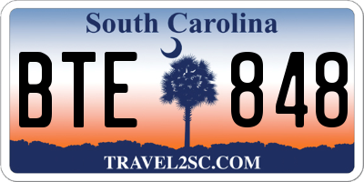 SC license plate BTE848