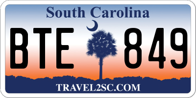 SC license plate BTE849