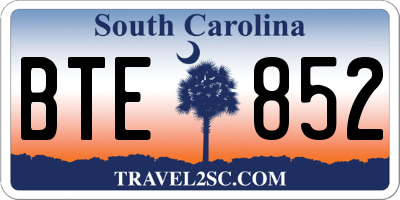 SC license plate BTE852