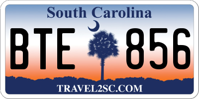 SC license plate BTE856