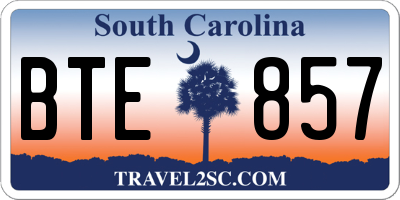 SC license plate BTE857