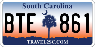 SC license plate BTE861