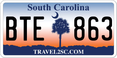 SC license plate BTE863