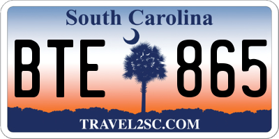 SC license plate BTE865