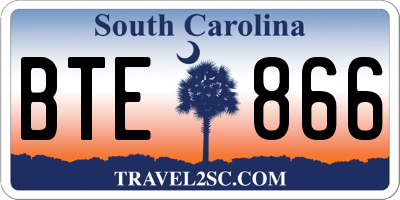 SC license plate BTE866