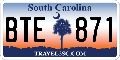 SC license plate BTE871