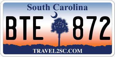 SC license plate BTE872
