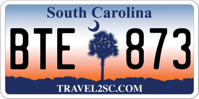 SC license plate BTE873