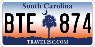 SC license plate BTE874