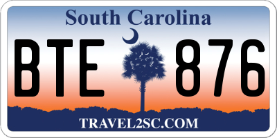 SC license plate BTE876