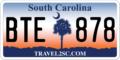 SC license plate BTE878