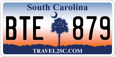 SC license plate BTE879