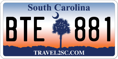 SC license plate BTE881