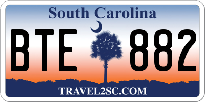 SC license plate BTE882