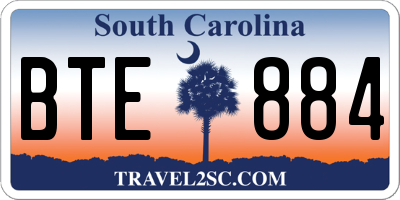SC license plate BTE884