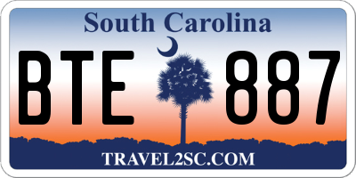 SC license plate BTE887