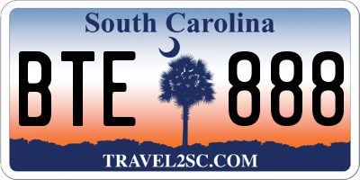 SC license plate BTE888