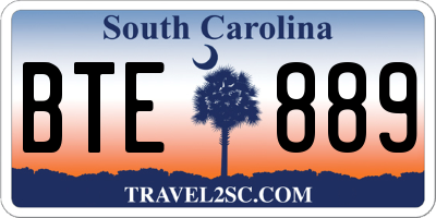 SC license plate BTE889