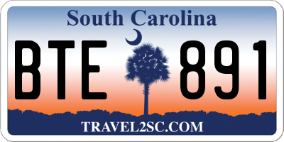 SC license plate BTE891